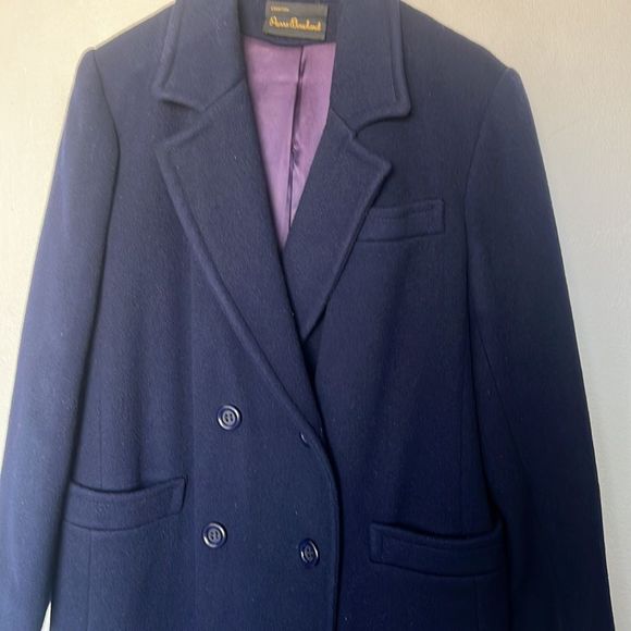 creation Pierre Bouchard navy %100 Wool long Coat women's sz SP - Picture 3 of 7